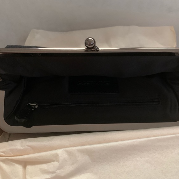 NIB Express Black Velvet Clutch with Sequin Design
